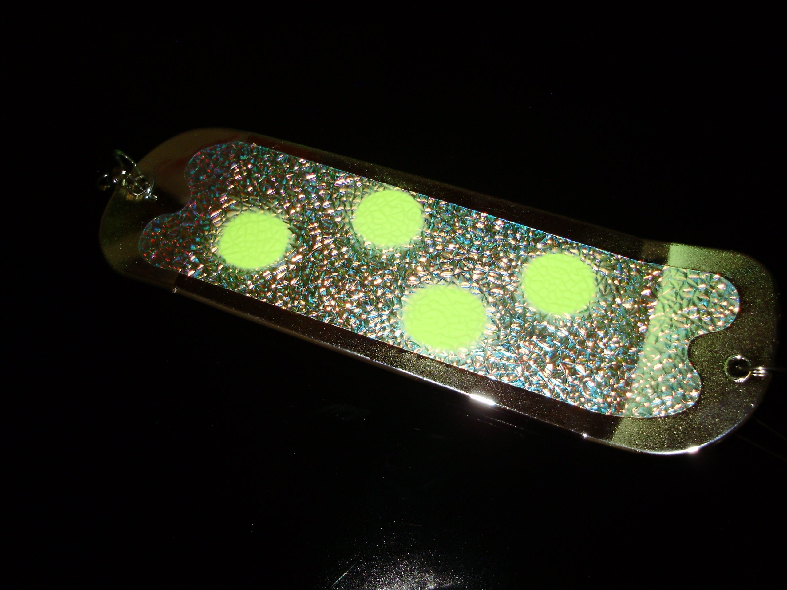 8 1/2" Chrome Custom Dual Fin Flasher ICEE CRACKED MIRAGE Fishing