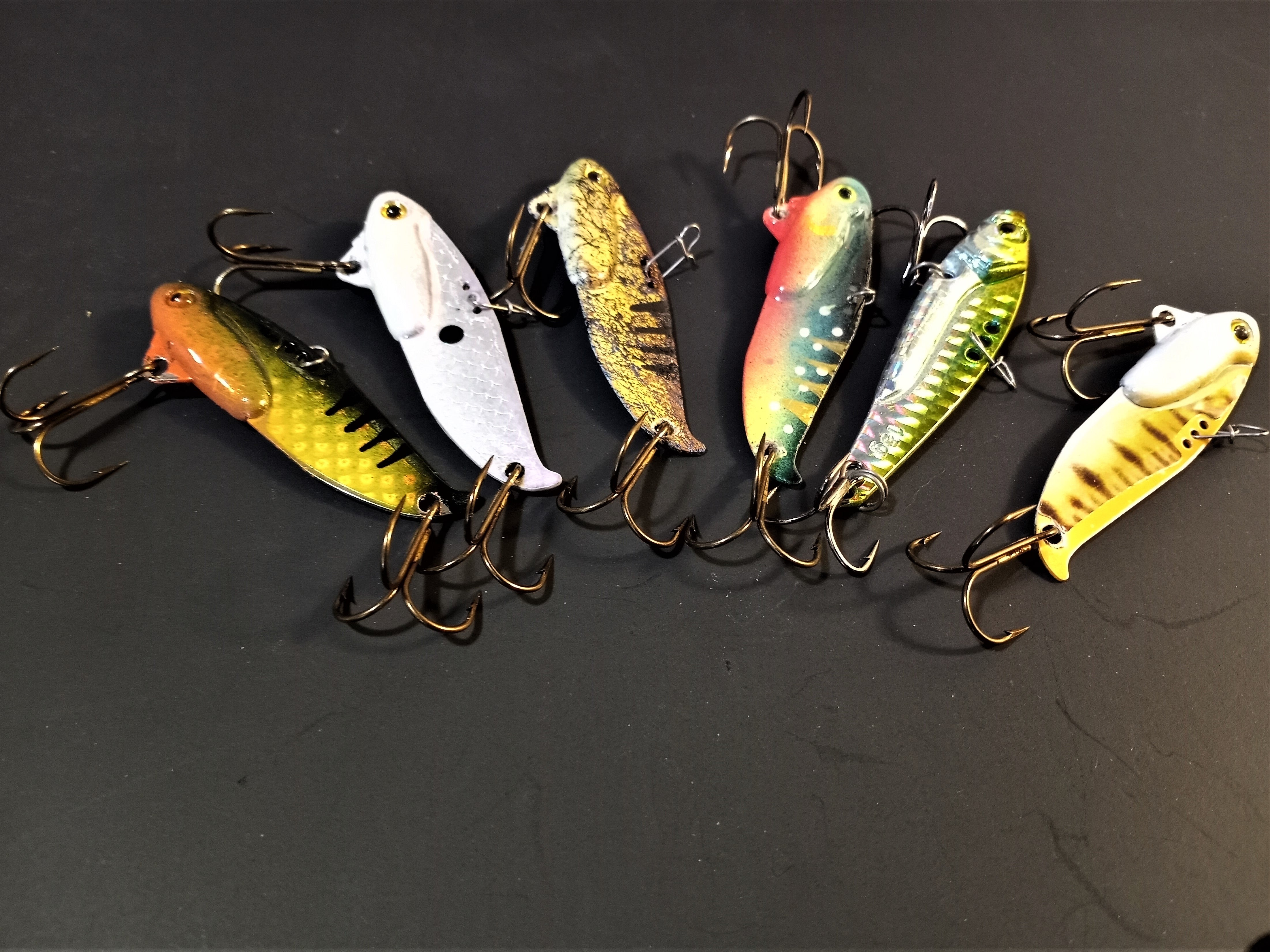ONEIDA LAKE LURE SPECIFIC CUSTOM BLADE BAIT ASSORTMENT 6 PACK – Fishing Lure Tape, Tackle, & Graphics Design Company