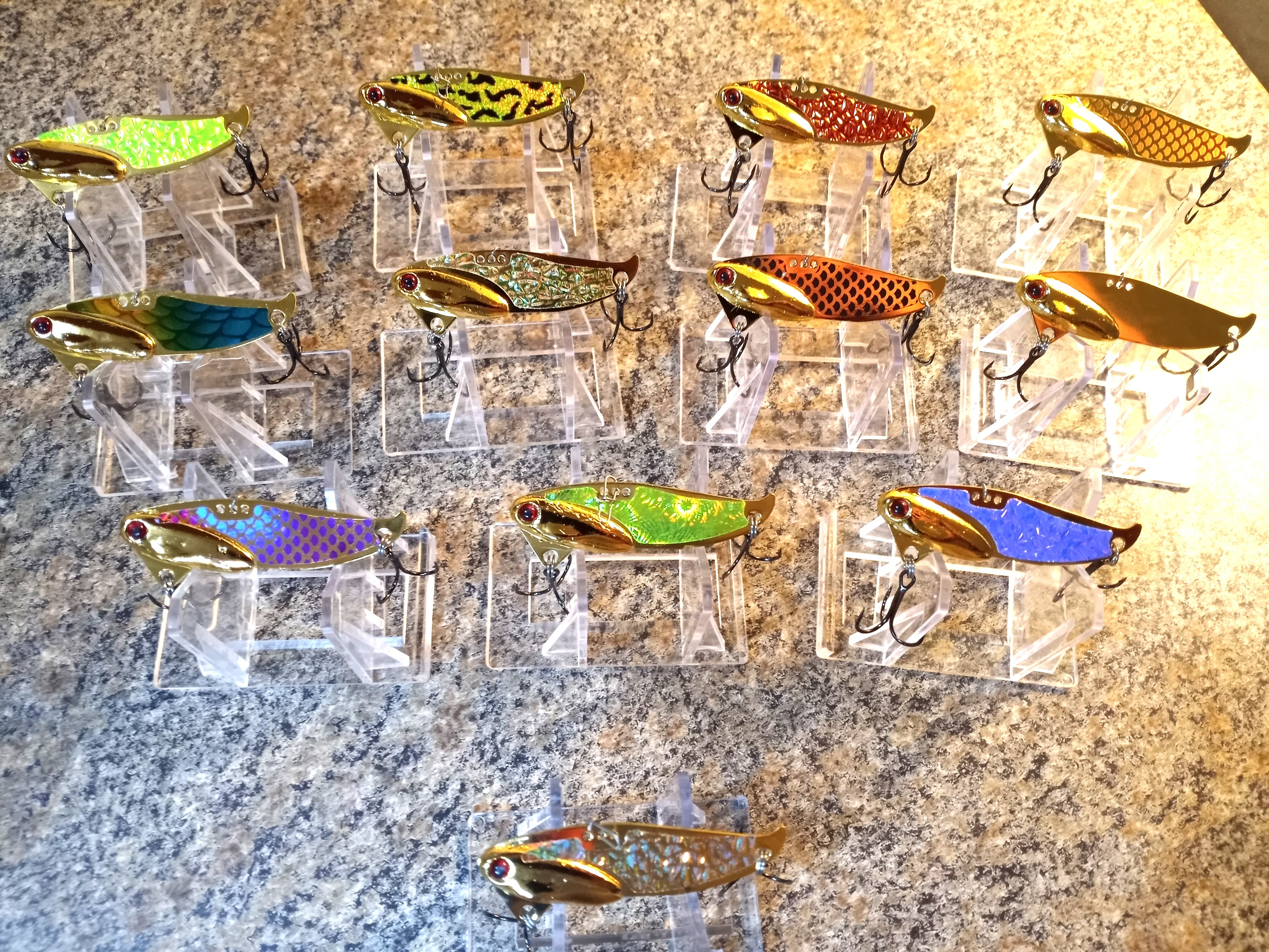 GOLD PLATED CUSTOM BLADE BAITS IN 1/2OZ & 5/8OZ – Fishing Lure Tape ...