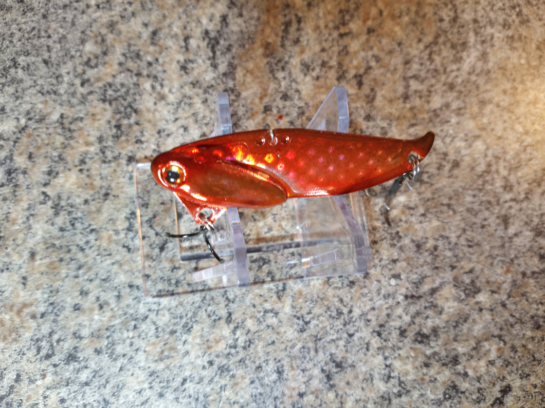 2025 OPEN WATER CUSTOM BLADE BAIT-ORANGE PLATED HOLO SCALE 1/2oz & 5/8oz