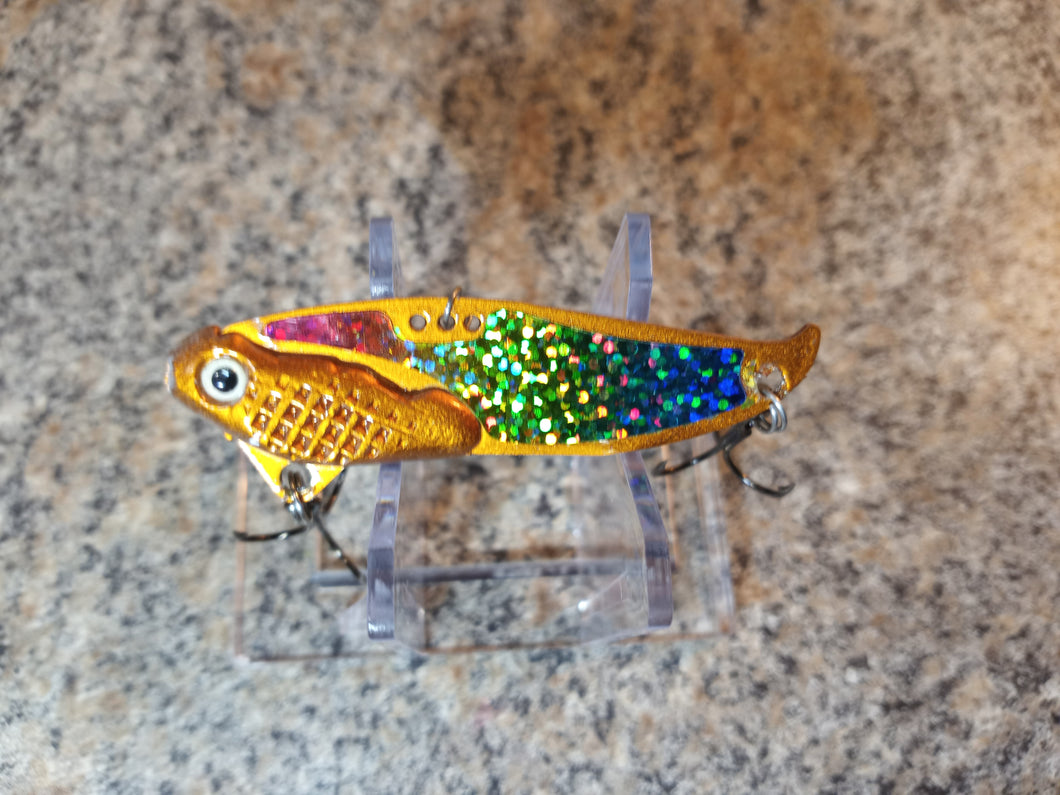 2025 OPEN WATER CUSTOM BLADE BAIT- 1/2oz & 5/8oz LIGHT COPPER PLATED RAINBOW SPARKLE