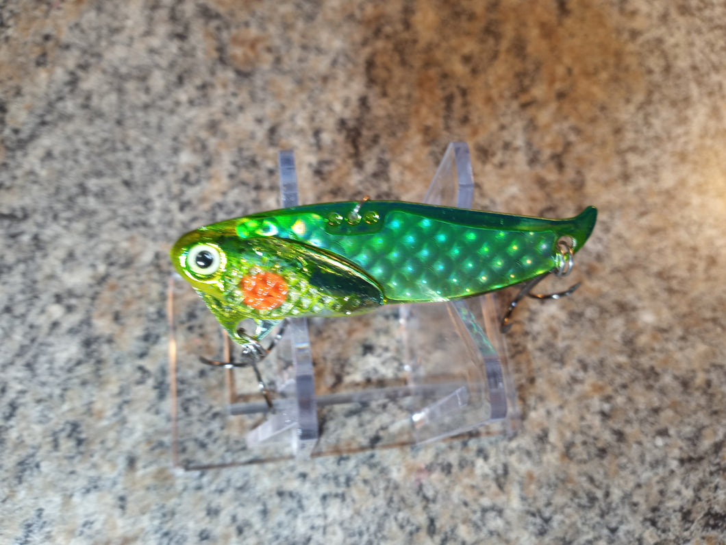 2025 OPEN WATER CUSTOM BLADE BAIT-CHARTREUSE SCALE PIRATE 1/2oz & 5/8oz