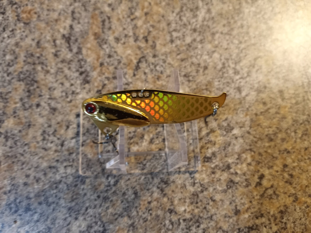 Gold Plated Custom Blade Baits in 1/2oz & 5/8oz weights GOLD HOLOGRAM SCALE