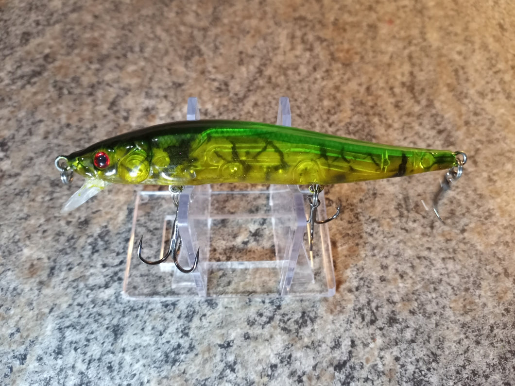 Custom Suspending Jerk Baits In 3 Sizes GREEN PERCH