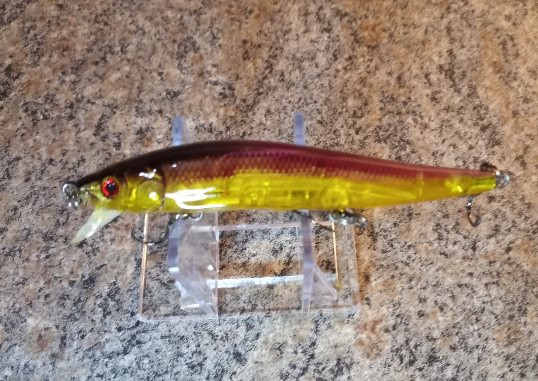Custom Suspending Jerk Baits In 3 Sizes PURPLE-YELLOW GOLD