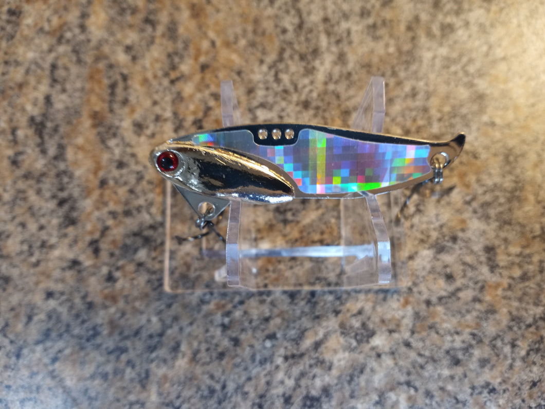 Silver Plated Custom Blade Baits in 1/2oz & 5/8oz weights SILVER DISCO BALL HOLO