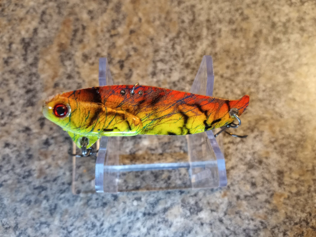 ONEIDA LAKE CUSTOM AIR BRUSHED 1/2OZ BLADE BAIT SUNSET FIRE DANCER