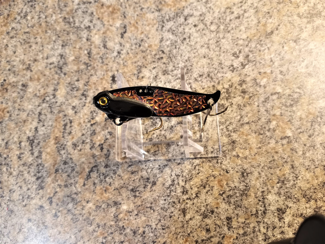 May 2023 Custom Series Oneida Lake Blade Baits 1/2oz, 5/8oz, 3/4oz BLACK CRACKED MIRAGE