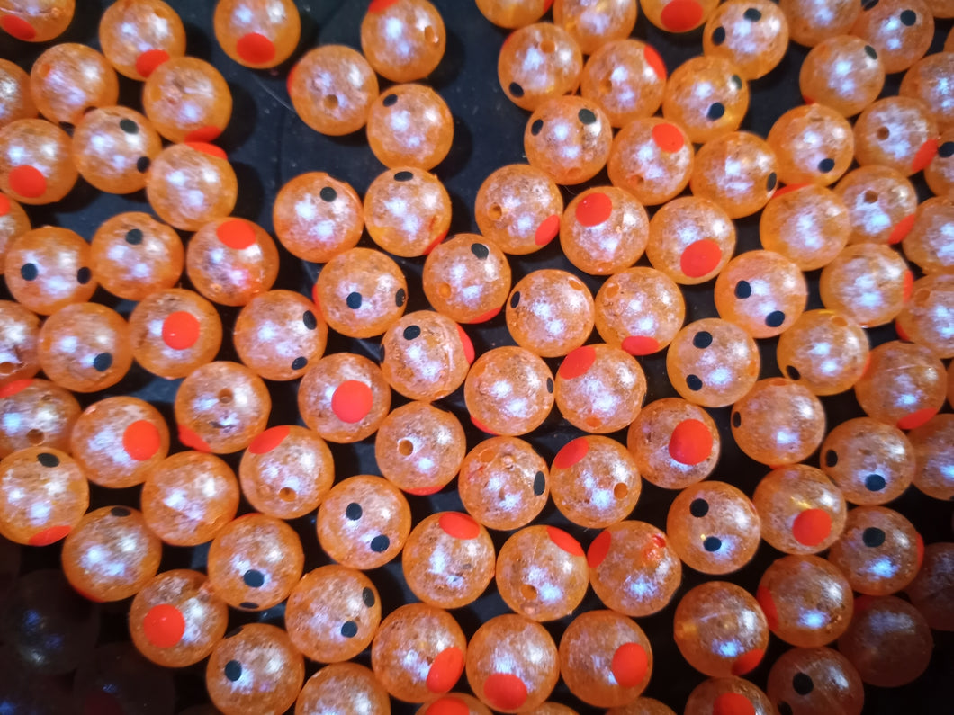 Mad River Custom Steelhead Beads CLEAR BLAZE ORANGE EMBRYO UV