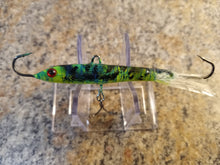 Load image into Gallery viewer, CUSTOM 1/2OZ, 7/8OZ VERTICAL JIGGING MINNOW GREEN PEPPERED
