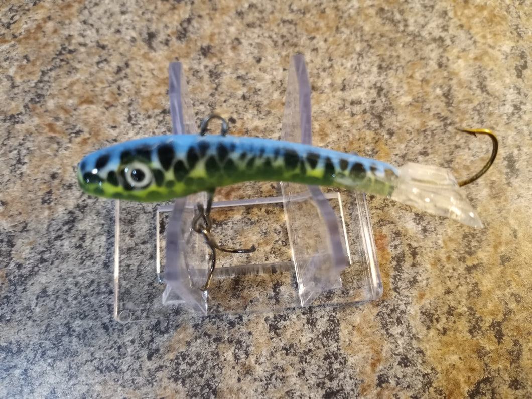 CUSTOM 1/2OZ, 3/4OZ, & 1OZ VERTICAL JIGGING MINNOW BLUE CHARTEUSE PUNCH