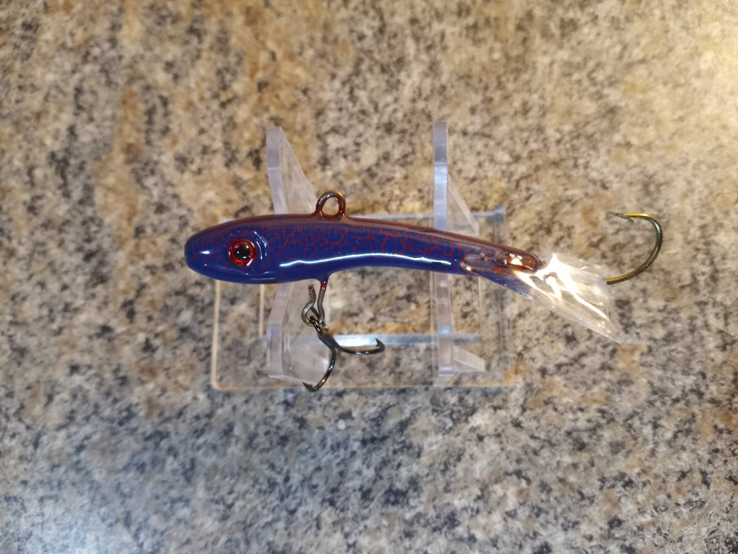 CUSTOM 1/4OZ, 3/8OZ, 1/2OZ, 3/4OZ, 1OZ VERTICAL JIGGING MINNOW PURPLE RATTLER