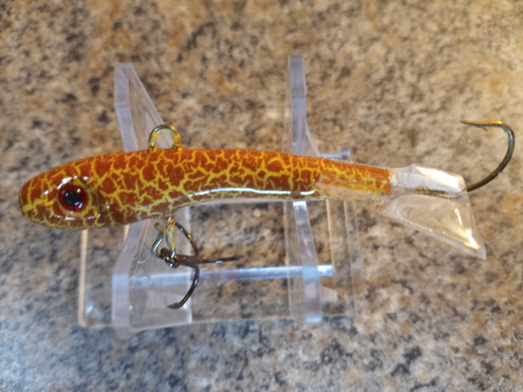 CUSTOM 1/4OZ, 3/8OZ, 1/2OZ, 3/4OZ, 1OZ VERTICAL JIGGING MINNOW BROWN RATTLER