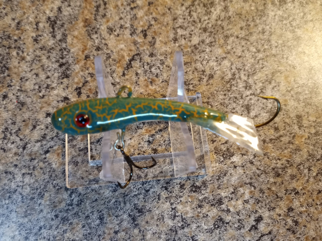 CUSTOM 1/4OZ, 3/8OZ, 1/2OZ, 3/4OZ, 1OZ VERTICAL JIGGING MINNOW GREEN RATTLER