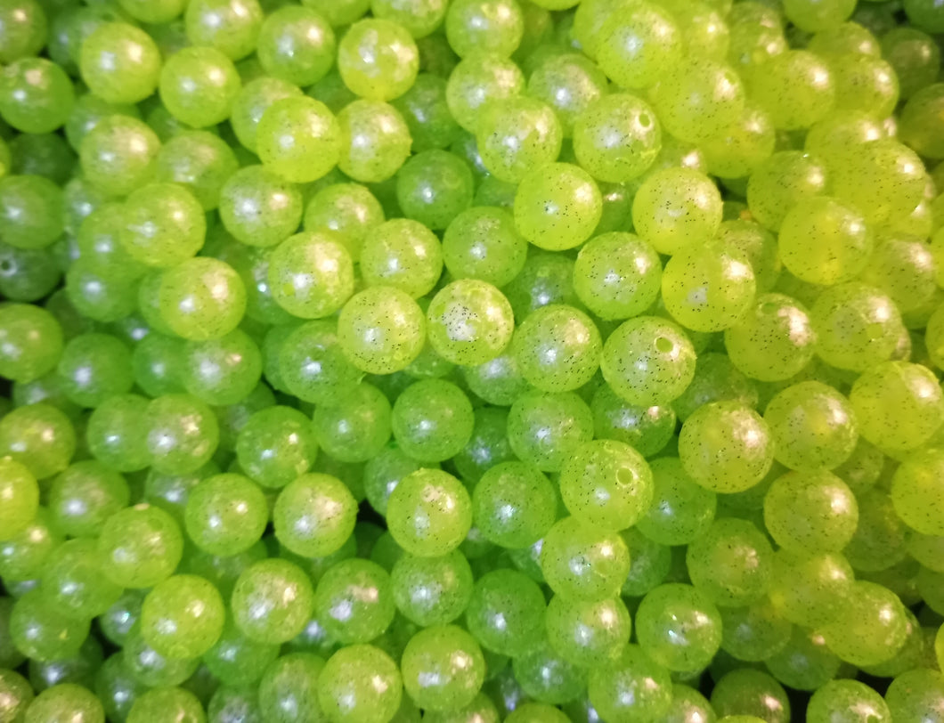 KRYPTONITE GREEN SUPER UV PURPLE IRIDESCENT GLITTER UV CUSTOM STEELHEAD BEAD 6MM,8MM,10MM,12MM,14MM