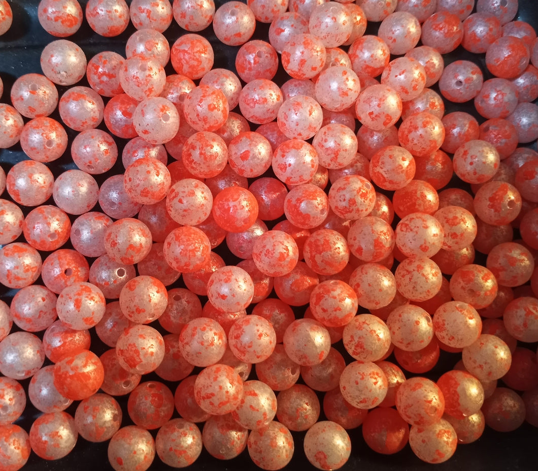 RED IRIDESCENT SNOWFLAKE BLOODLINE RED UV CUSTOM STEELHEAD BEAD 6MM,8MM,10MM,12MM,14MM