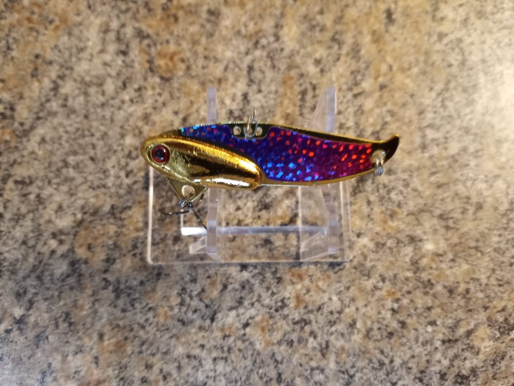 Gold Plated Custom Blade Baits in 1/2oz & 5/8oz weights RAINBOW SPARKLE OPTION 1