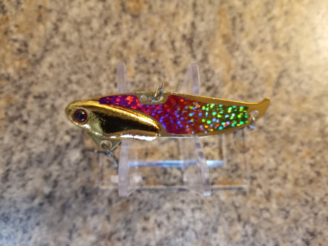 Gold Plated Custom Blade Baits in 1/2oz & 5/8oz weights RAINBOW SPARKLE OPTION 2