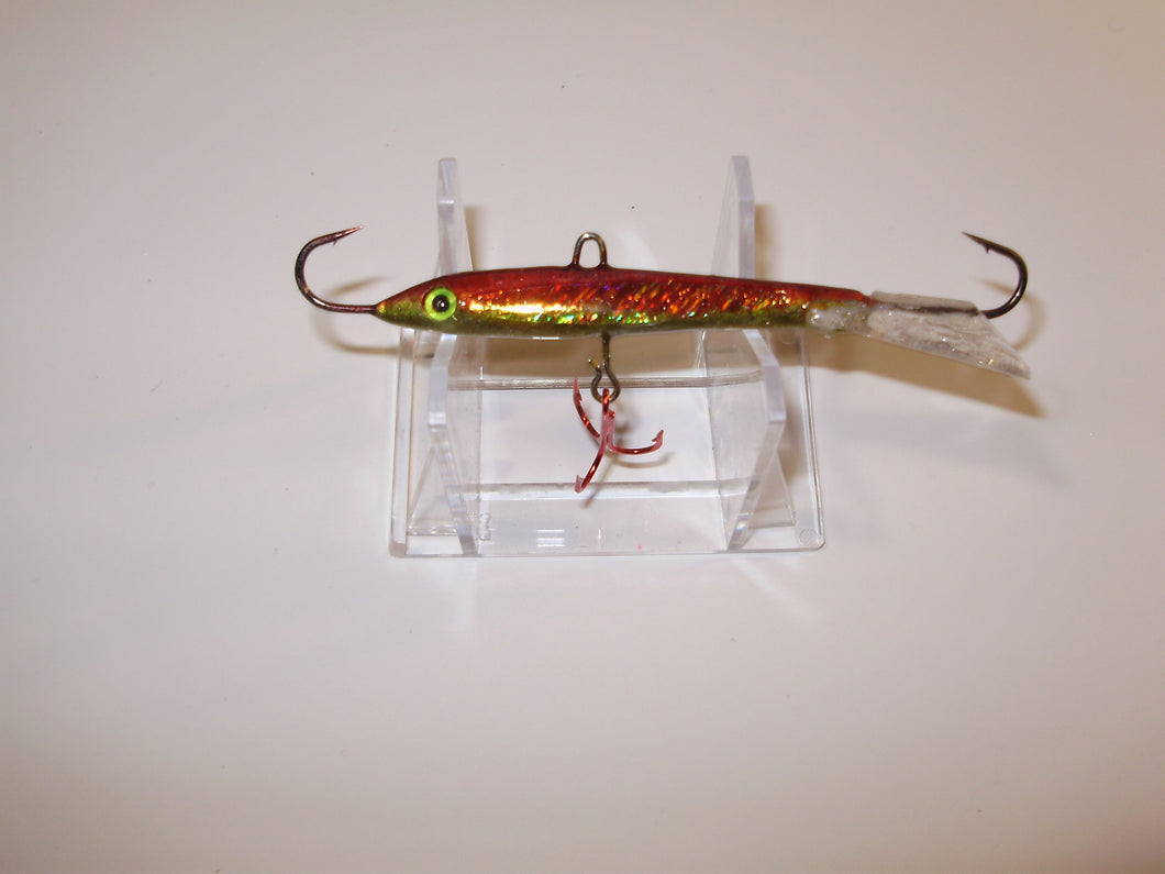 #9, #7, #5, #3 Vertical Jigging Minnows ROSEY RED HOLO