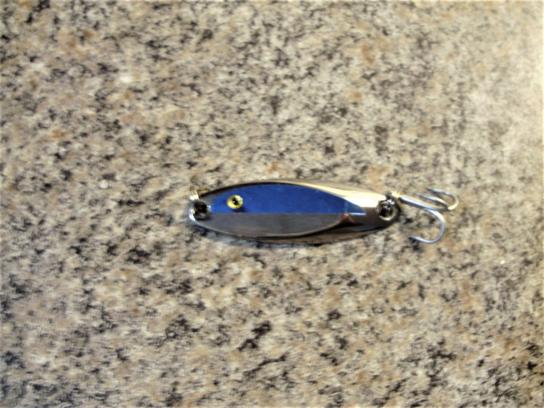 Custom Two Tone Walleye & Perch Casting Master Jigging Lure BLUE CHROME/NICKEL PLATED 4 SIZES