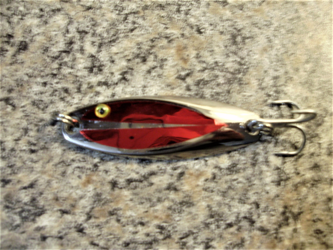 Custom Two Tone Walleye & Perch Casting Master Jigging Lure DOUBLE RED CHROME/NICKEL PLATED 5 SIZES
